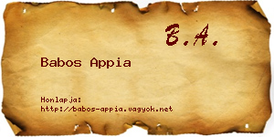Babos Appia névjegykártya